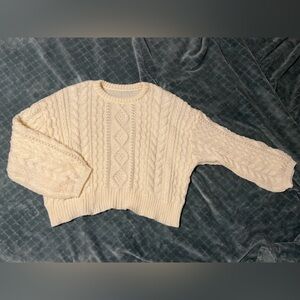 Knit Sweater - White/Cream Color in Size Large